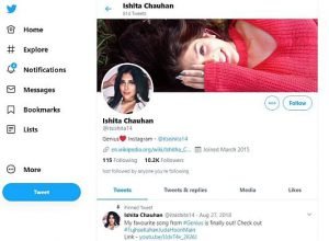 Ishitha Chauhan Twitter Profile